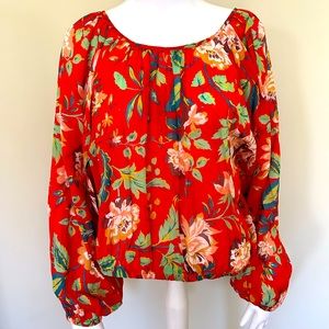 Anthropologie balloon sleeve blouse
